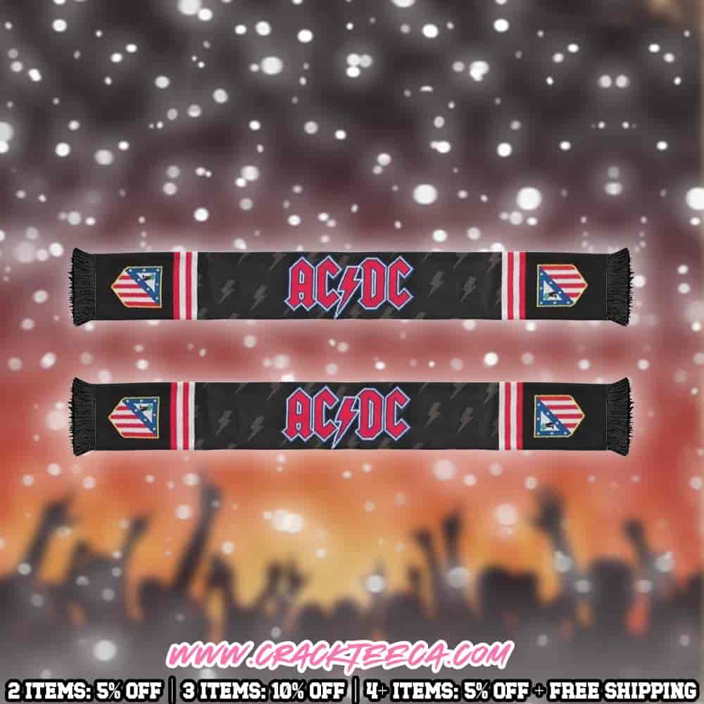 AC DC Logo Atletico Madrid Christmas Ruffneck Scarf AC DC Logo Atletico Madrid Christmas Ruffneck Scarf