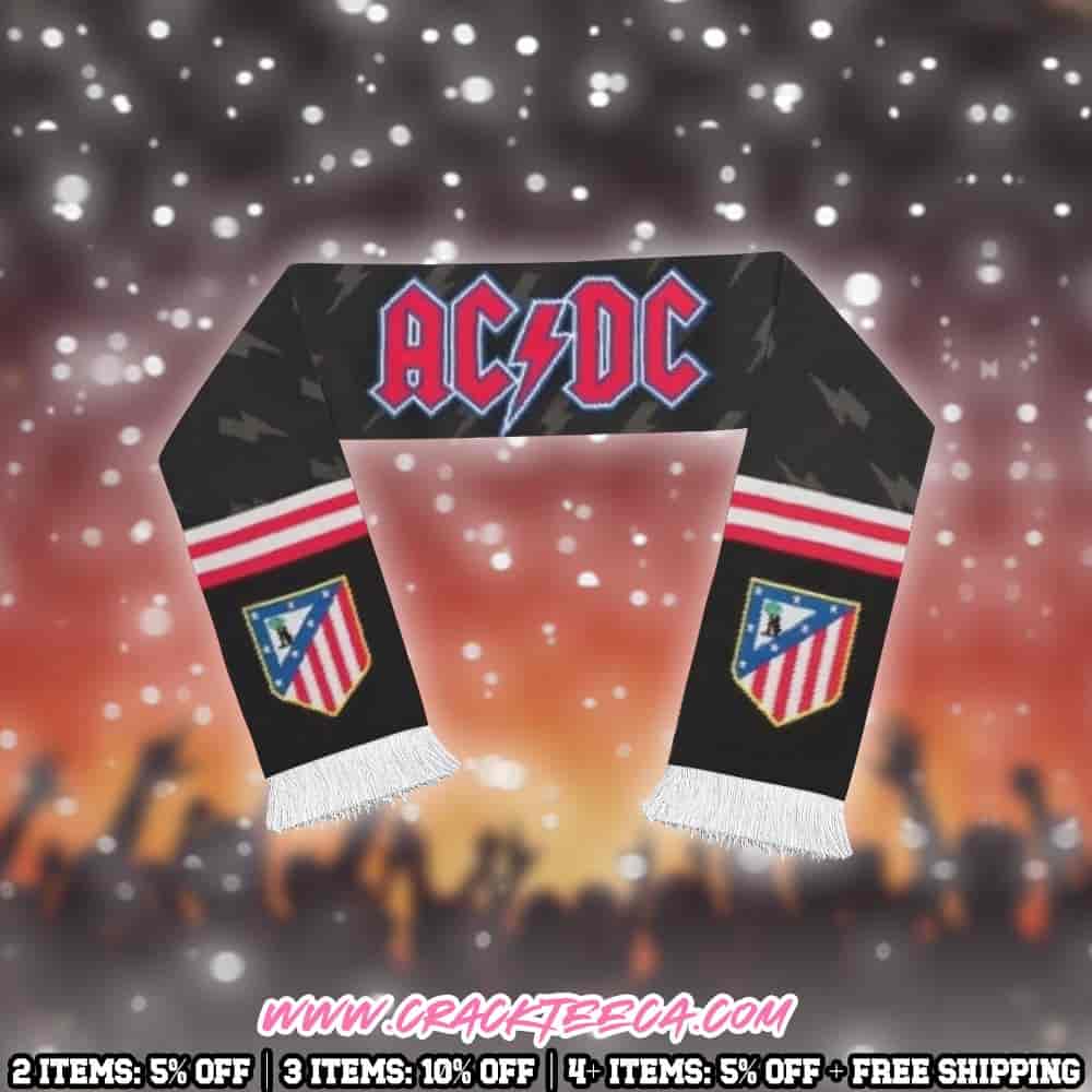 AC DC Logo Atletico Madrid Christmas Ruffneck Scarf AC DC Logo Atletico Madrid Christmas Ruffneck Scarf