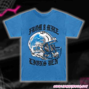 From 8 Mile To The Lion’s Den The Eminem X Detroit Lions Helmet T-Shirt Merchandise 2025