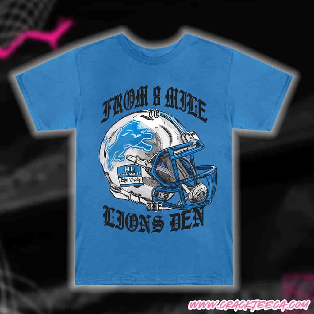 From 8 Mile To The Lion’s Den The Eminem X Detroit Lions Helmet T-Shirt Merchandise 2025 From 8 Mile To The Lion’s Den The Eminem X Detroit Lions Helmet T-Shirt Merchandise 2025