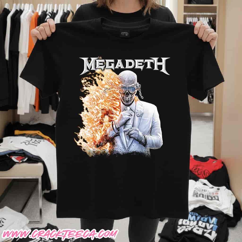 Megadeth Flame Vic Black Unisex T-Shirt Merchandise 2LP Album Release Megadeth Flame Vic Black Unisex T-Shirt Merchandise 2LP Album Release