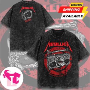 Metallica M72 Adelaide Australia 2025 Merchandise Infernal Sound Machine Exclusive Washed Shirt At Adelaide Oval On November 5 Washed Tee Shirt