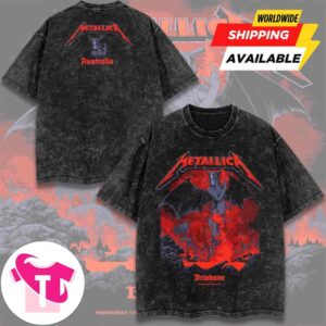 Metallica M72 Brisbane Australia Merch 2025 Ken Taylor’s Pop-Up Shop-Exclusive Washed Tee On November 12 At Suncorp Stadium Succubus Artwork Vintage Shirt