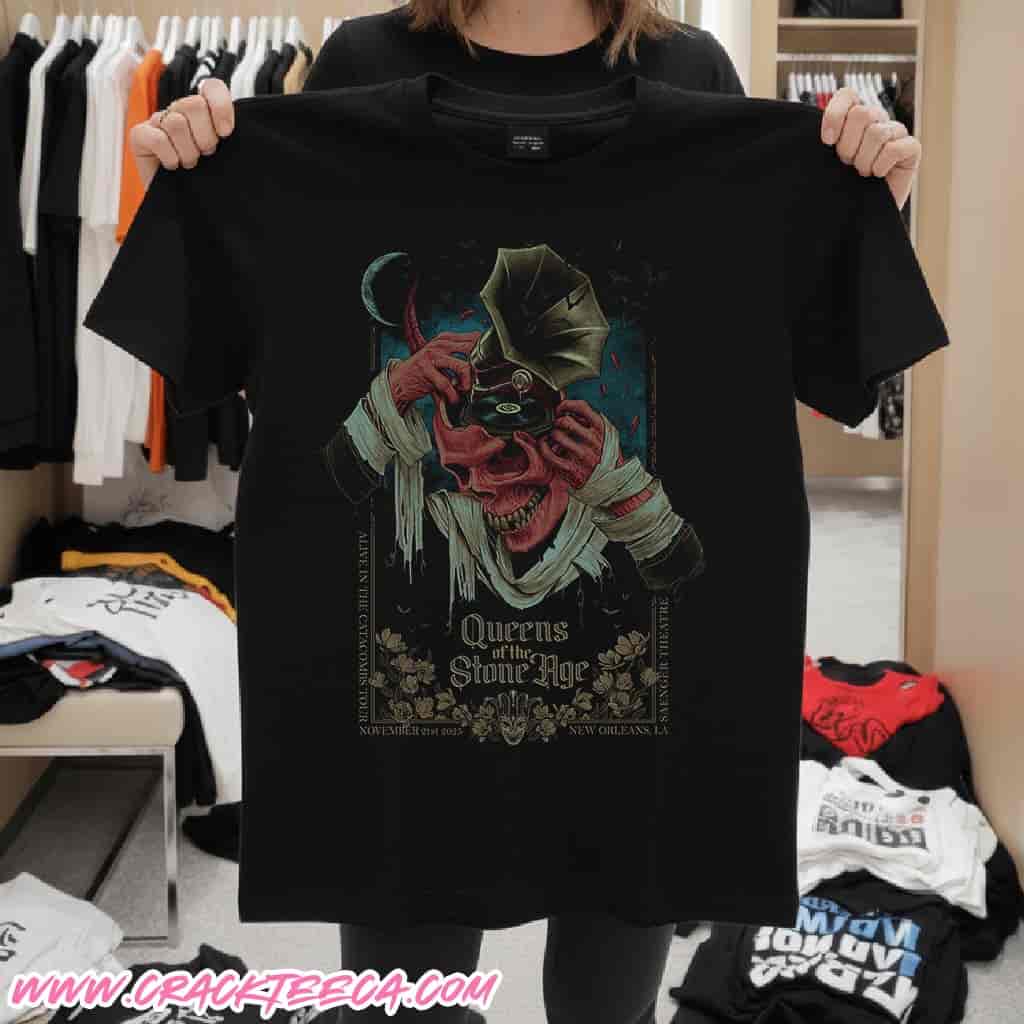 Queens Of The Stone Age New Orleans Los Angeles 2025 At On November 21 At Saenger Theatre T-Shirt Queens Of The Stone Age New Orleans Los Angeles 2025 At On November 21 At Saenger Theatre T-Shirt