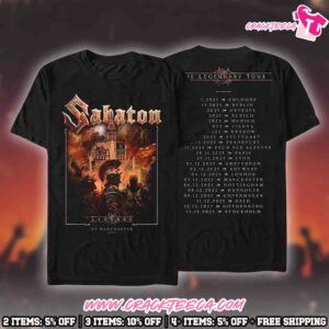 Sabaton Pop-Up Store Merch 2025 Manchester United Kingdom The Legendary Tour On December 5 At Co-Op Live T-Shirt