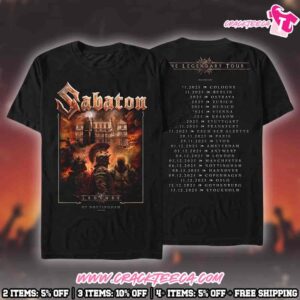 Sabaton Pop-Up Store Merch 2025 Nottingham United Kingdom The Legendary Tour On December 6 At Motorpoint Arena T-Shirt