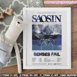 Saosin Australia Tour April 2026 Celebrate 20 Years Of Their Self-Titled Album Tour Dates Home Decor Poster Canvas