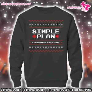 Simple Plan Xmas 2025 Christmas Everyday Ugly Green Sweater