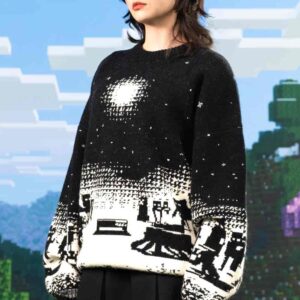 Very Cool X Minecraft Merchandise Monsters Nearby Knit Ugly Christmas Sweater For Fans And Family