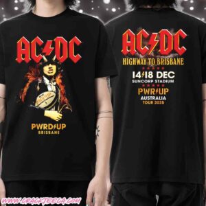 ACDC Highway To Brisbane 2025 Merchandise At Suncorp Stadium On December 14-18 PWR Up Tour Australia T-Shirt