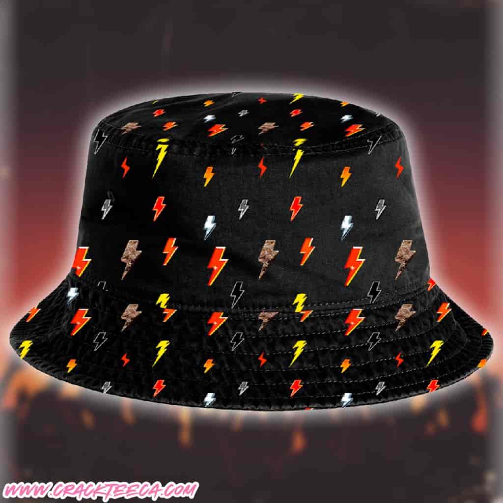 ACDC PWR Up Thunder Pattern Bucket Hat ACDC PWR Up Thunder Pattern Bucket Hat