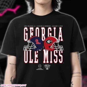 Allstate Sugar Bowl 2026 Ole Miss Rebels vs Georgia Bulldogs Helmet Matchup T-shirt