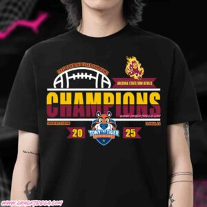 Arizona State Sun Devils 2025 Tony the Tiger Sun Bowl Champions Locker Room T-Shirt
