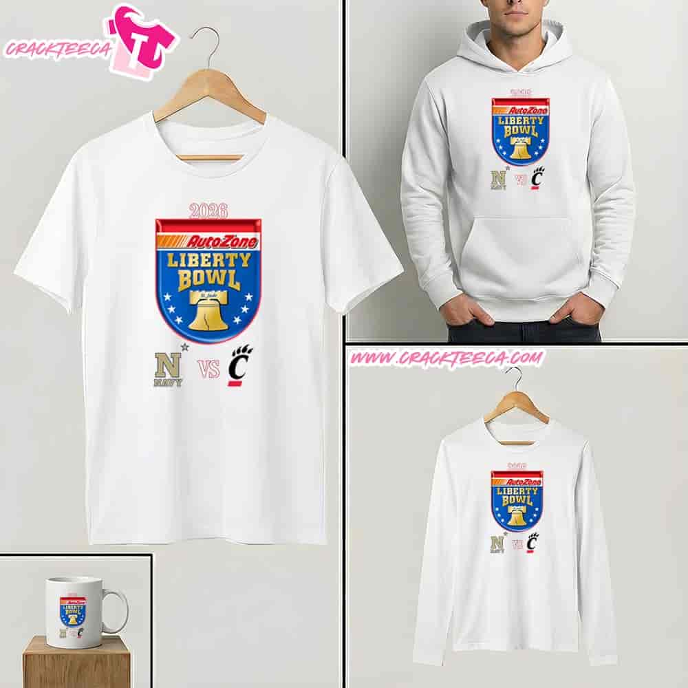 Autozone Liberty Bowl 2026 Navy Midshipmen Vs Cincinnati Bearcats Jan 2 T-Shirt Autozone Liberty Bowl 2026 Navy Midshipmen Vs Cincinnati Bearcats Jan 2 T-Shirt
