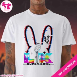 Bad Bunny X Super Bowl LX Official Logo Rainbow Short Sleeve T-Shirt Hoodie