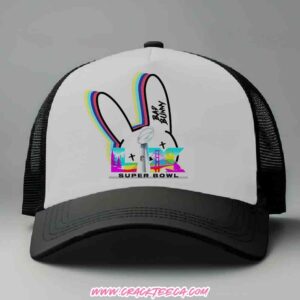 Bad Bunny X Super Bowl LX Official Logo Rabbit Rainbow Trucker Hat