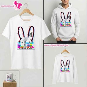Bad Bunny X Super Bowl LX Official Logo Rainbow Short Sleeve T-Shirt Hoodie
