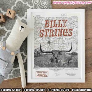 Billy Strings Forth Worth Texas 2025 At Dickies Arena On December 12 Art By Tom Shaw Home Decor Poster Canvas