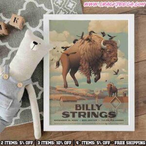 Billy Strings Tulsa Oklahoma 2025 Concert Poster At Bok Center On December 10 Art By Shawn Ryan Home Decor Poster Canvas
