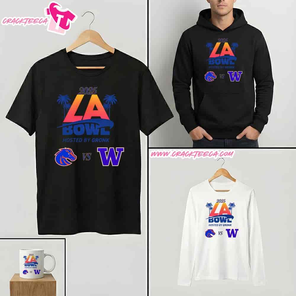 Bucked Up LA Bowl 2025 Boise State Broncos Vs Washington Huskies At Sofi Stadium In Inglewood Calif On December 13 T-Shirt Bucked Up LA Bowl 2025 Boise State Broncos Vs Washington Huskies At Sofi Stadium In Inglewood Calif On December 13 T-Shirt