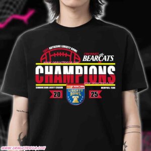 Cincinnati Bearcats 2026 Autozone Liberty Bowl Champions Locker Room T-Shirt