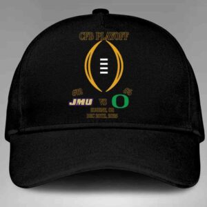 College Football Playoff First Round Game 4 2025 Hat-Cap James Madison Dukes Vs Oregon Ducks In Eugene Oregon On December 20th