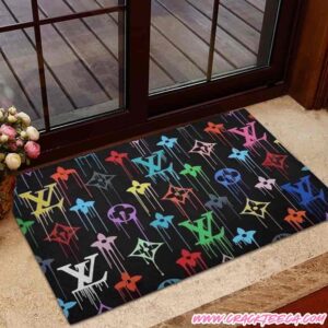 Colorful Melting Paint Drip Louis Vuitton Doormat