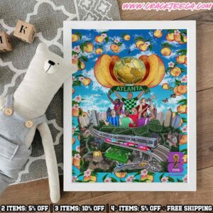 FIFA World Cup 2026 Atlanta Host City Poster Home Decor Poster Canvas