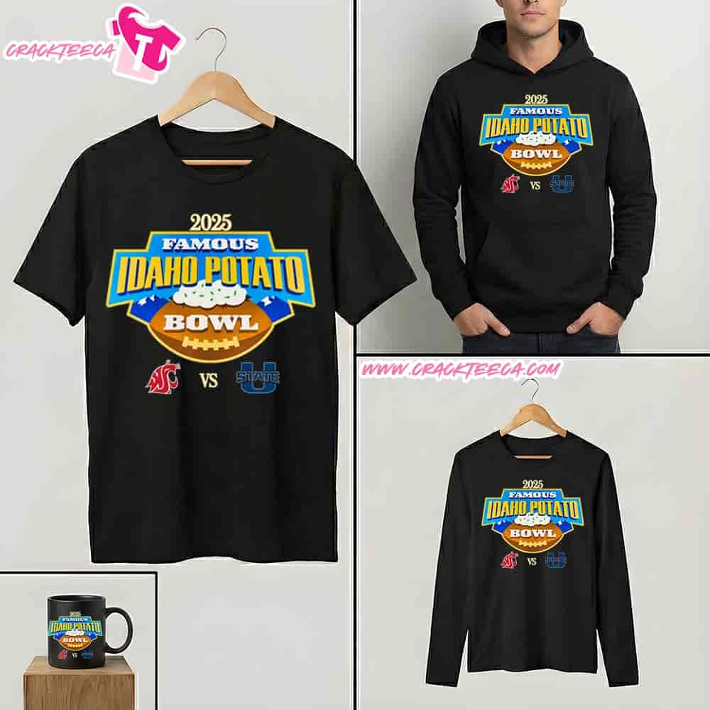 Famous Idaho Potato Bowl 2025 Washington State Cougars Vs Utah State Aggies On December 22nd At Albertsons Stadium In Boise Idaho T-Shirt Famous Idaho Potato Bowl 2025 Washington State Cougars Vs Utah State Aggies On December 22nd At Albertsons Stadium In Boise Idaho T-Shirt