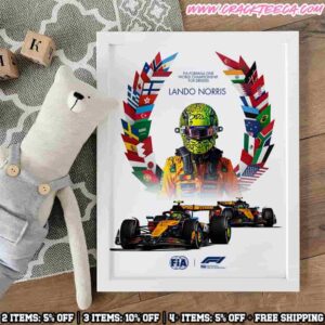 FIA Formula 1 World Championship For Drivers Lando Norris 2025 Home Decor Poster Canvas
