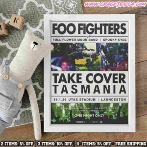 Foo Fighters Concert Postert Launceston Tasmania 2026 At Utas Stadium On January 24 Home Decor Poster Canvas