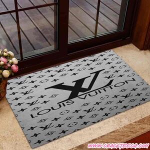 Grey Brushed Metal Style Louis Vuitton Doormat