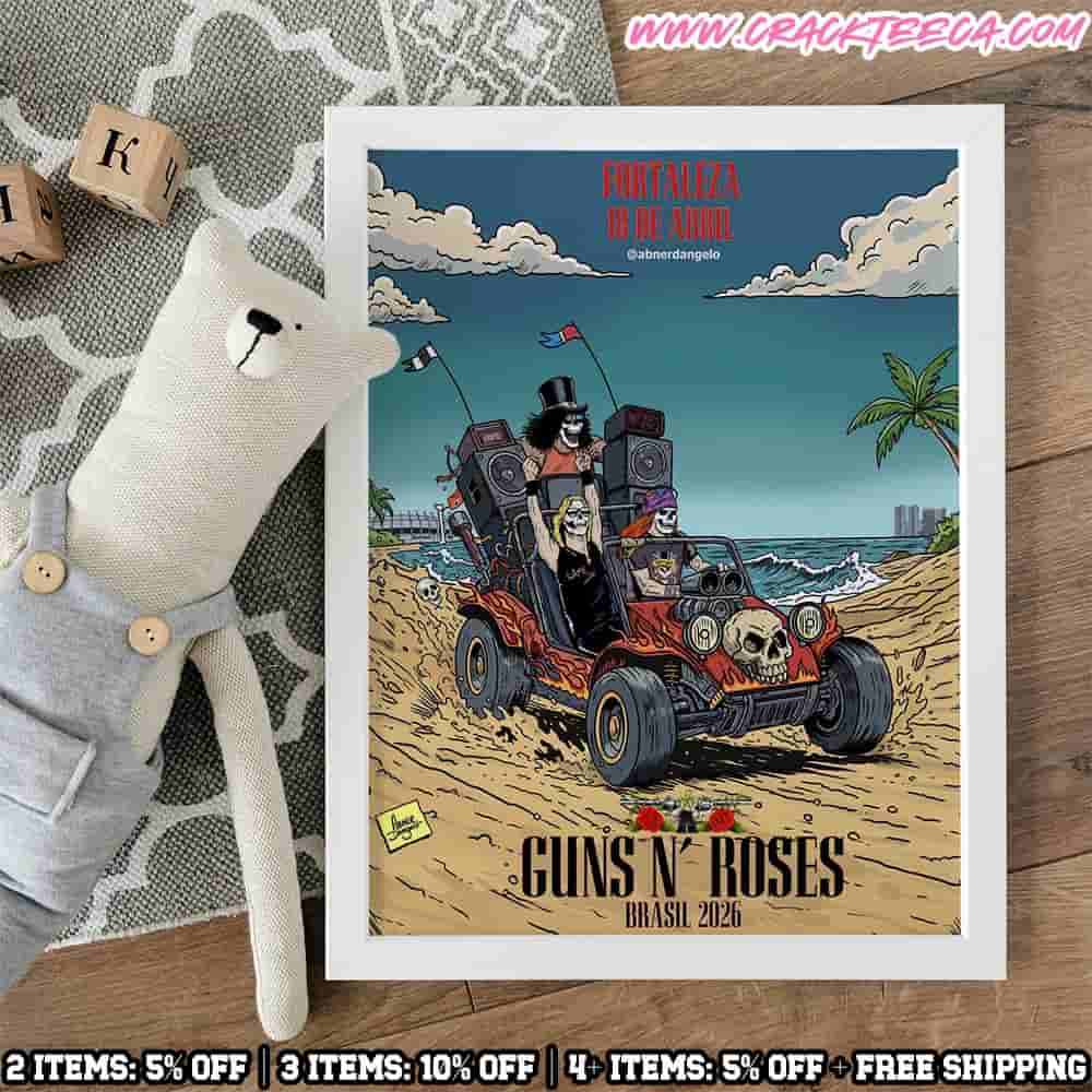 Guns N Roses Fortaleza Brazil Tour 18 De Abril 2026 Official Artwork Home Decor Poster Canvas Guns N Roses Fortaleza Brazil Tour 18 De Abril 2026 Official Artwork Home Decor Poster Canvas