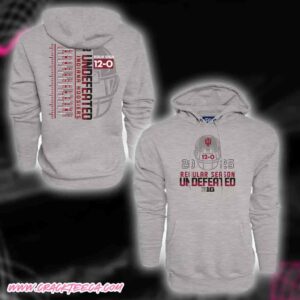 Indiana Hoosiers NCAA Football 2025 Undefeated Regular Season Big Ten Hooded Sweatshirt