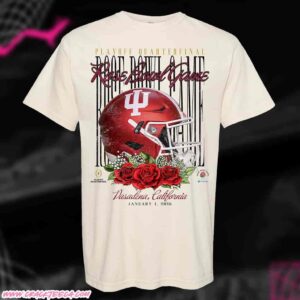 Indiana Hoosiers Something Inked 2026 Rose Bowl Vintage Helmet Graphic T-Shirt