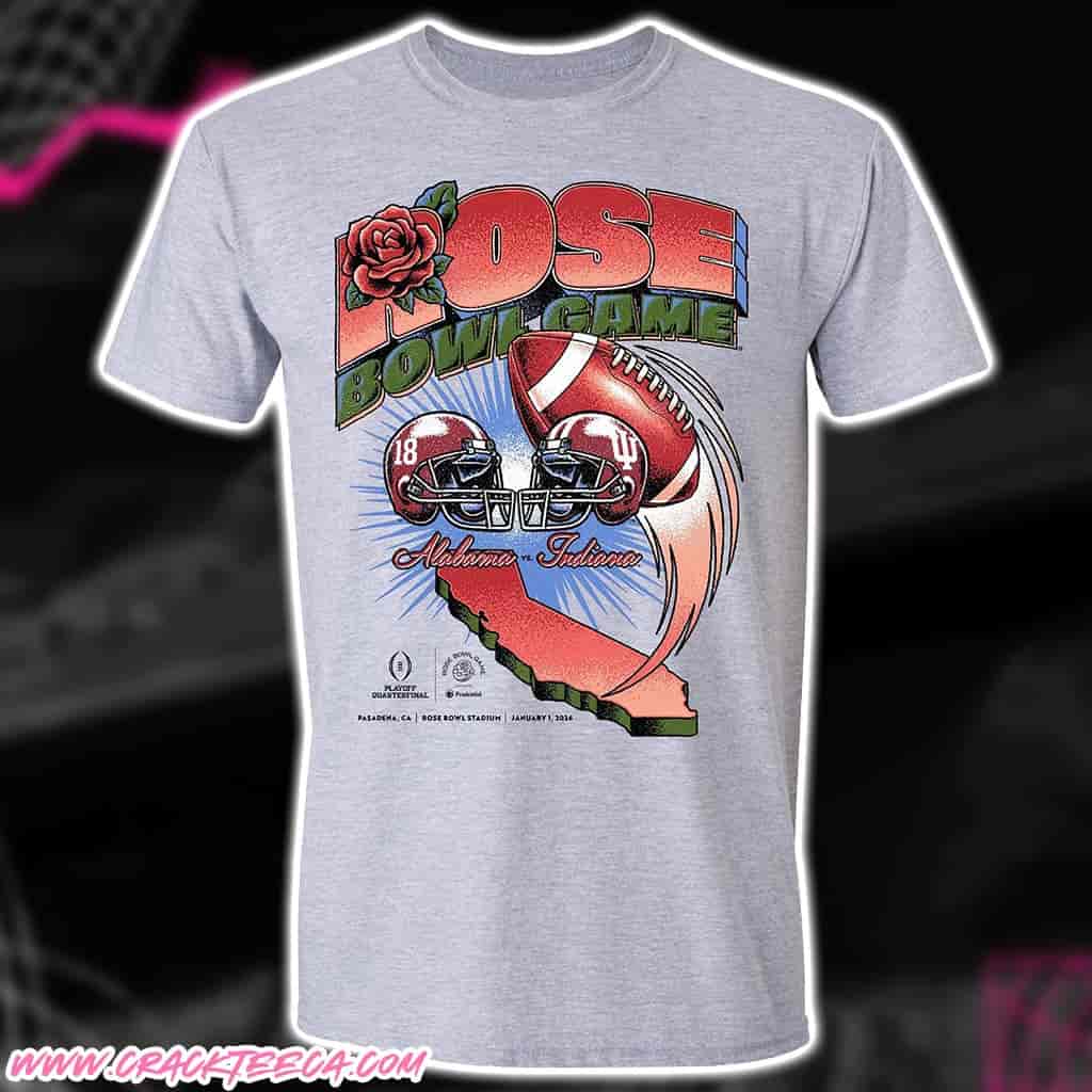 Indiana Hoosiers Vs Alabama Crimson Tide 2026 Rose Bowl CFP Quarterfinal Matchup Unisex T-Shirt Indiana Hoosiers Vs Alabama Crimson Tide 2026 Rose Bowl CFP Quarterfinal Matchup Unisex T-Shirt