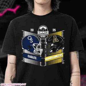 JLab Birmingham Bowl 2025 Georgia Southern vs Appalachian State Matchup Helmet T-Shirt