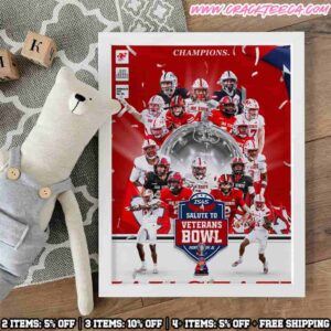 Jacksonville State Gamecocks IS4S Salute To Veterans Bowl Champions 2025 Home Decor Poster Canvas