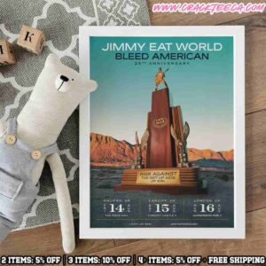 Jimmy Eat World Bleed American 25th Anniversary UK Tour 2026 On August 14-15-16 Home Decor Poster Canvas