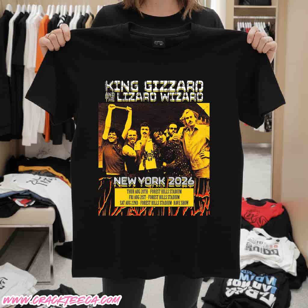 King Gizzard And The Lizard Wizard USA Tour At Forest Hills Stadium In New York On Aug 20-21-22 2026 Unisex T-Shirt King Gizzard And The Lizard Wizard USA Tour At Forest Hills Stadium In New York On Aug 20-21-22 2026 Unisex T-Shirt