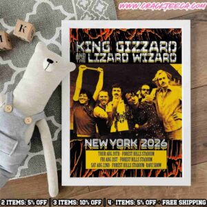 King Gizzard & The Lizard Wizard USA Tour At Forest Hills Stadium In New York On Aug 20-21-22 2026 Home Decor Poster Canvas