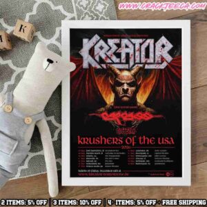Kreator Krusher Of The USA Tour Dates 2026 Home Decor Poster Canvas