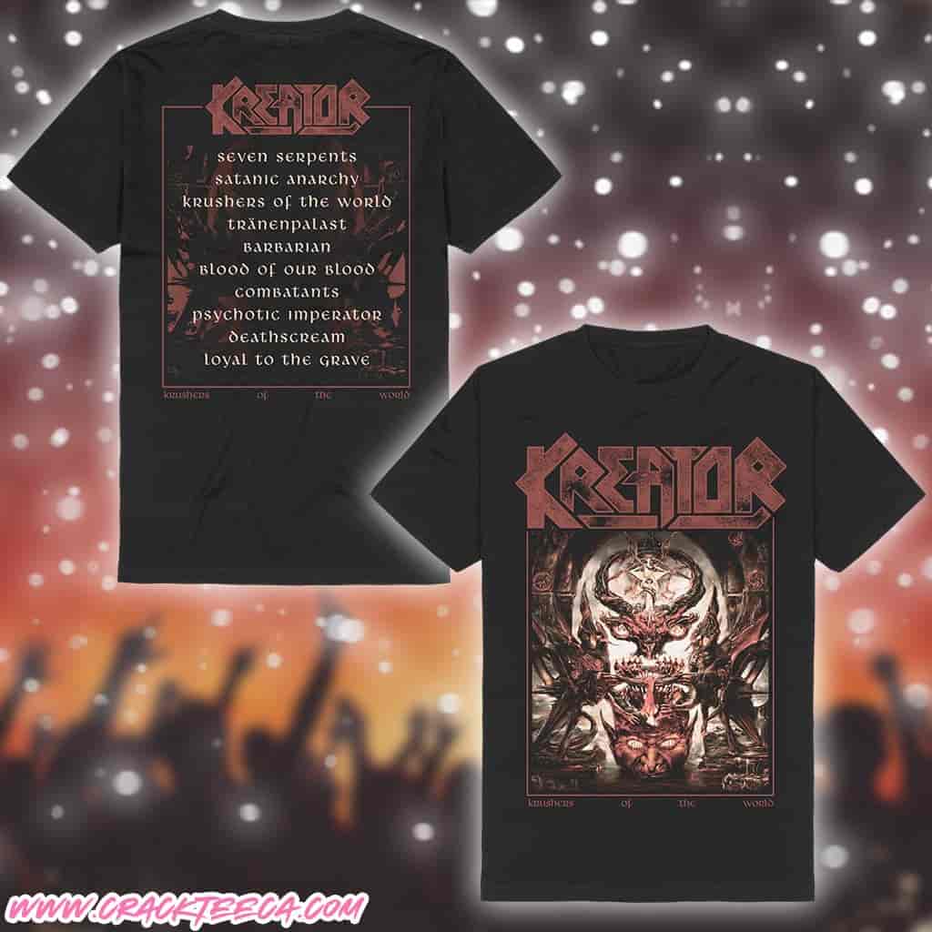 Kreator Krushers of the World Vintage Cover Track List Merchandise 2026 T-Shirt
