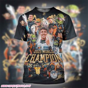 Lando Norris F1 2025 World Drivers Champion All Over Print Shirt