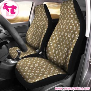 Louis Vuitton Car Seat Covers Luxury Tan Brown Monogram Leather Style