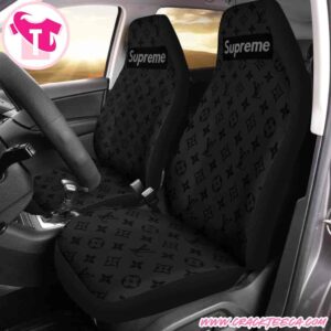 Louis Vuitton Car Seat Covers Supreme Collaboration Black Monogram