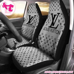 Louis Vuitton Car Seat Covers White Silver Grey Signature Edition