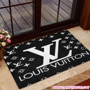 Louis Vuitton Giant White Logo Black Doormat