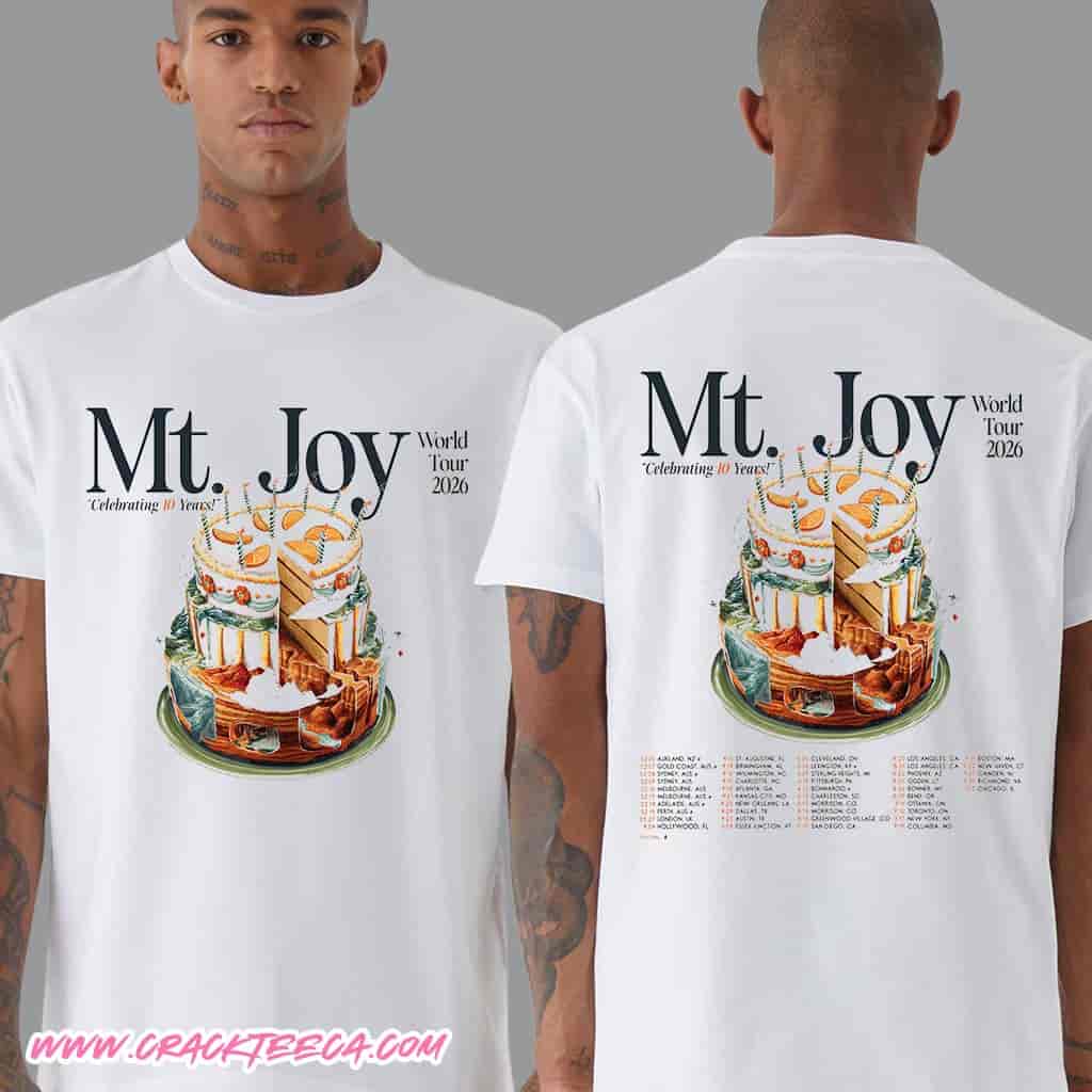 MT Joy World Tour 2026 Celebrating 10 Years Two Sided Merchandise T-Shirt MT Joy World Tour 2026 Celebrating 10 Years Two Sided Merchandise T-Shirt