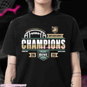 Men’s Army Black Knights Football 2025 Wasabi Fenway Bowl Champions Locker Room T-Shirt